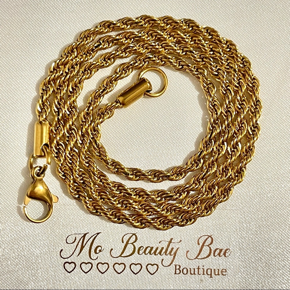 Gold Rope Chain Necklace - Picture 1 of 5